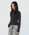 Mahagrid Two Tone Zip Up Cardigan