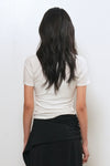 General Idea WOMAN Acetate Twist Short Sleeve T-Shirt [WHITE]