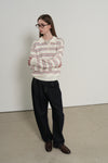 General Idea WOMAN Multi Stripe Loose Collar Knit