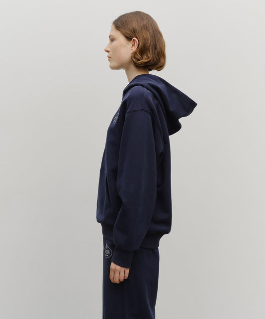 Marithé François Girbaud Crown Crest Symbol Hoodie (Brushed) Navy