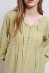 General Idea WOMAN Summer Loose Fit Raglan Pintuck Blouse