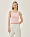Marithé François Girbaud W SMALL CLASSIC LOGO HALF KNIT CARDIGAN SET UP light pink