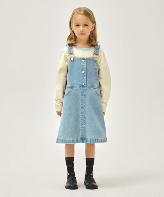 Marithé François Girbaud KIDS W A-LINE DENIM OVERALL SKIRT