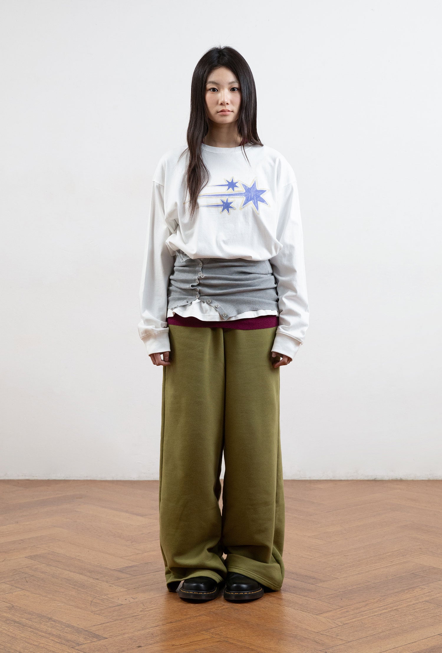 Nice Ghost Club Drawing 3 Star Long Sleeve Tee