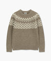 Marithé François Girbaud Fairisle Crew Neck Knit Pullover Beige