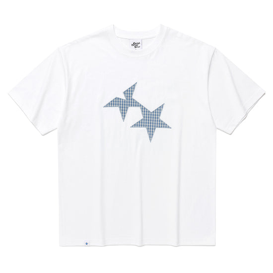 Cavish Twin Star Check Applique Short Sleeve Tee