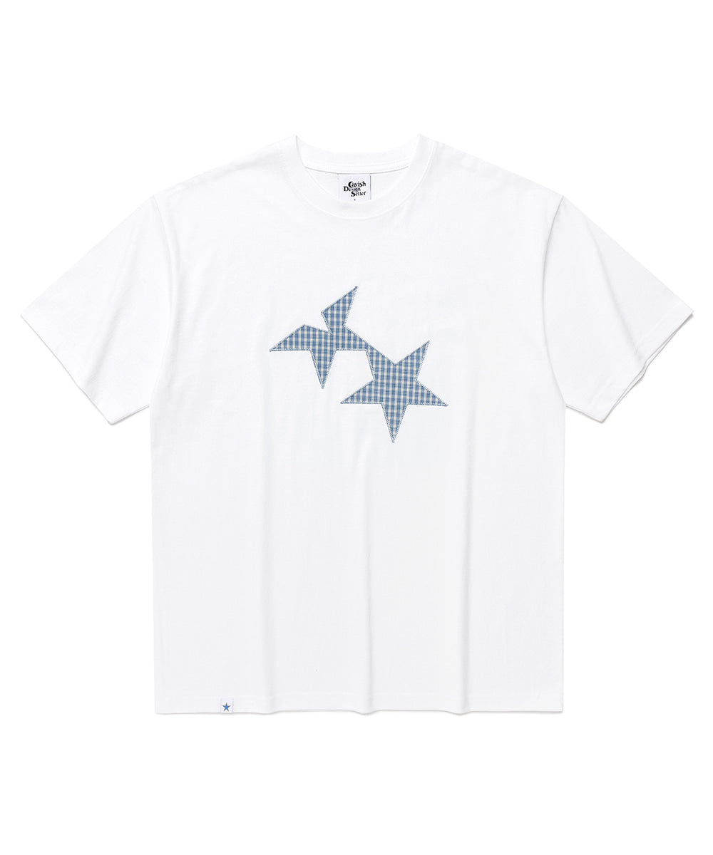 Cavish Twin Star Check Applique Short Sleeve Tee