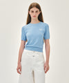 Marithé François Girbaud W SMALL CLASSIC LOGO HALF KNIT PULLOVER heather gray