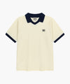 Marithé François Girbaud SMALL CLASSIC LOGO PK COLLAR POINT TEE ivory