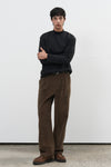 General Idea MAN Single Pleat Corduroy Pants [BROWN]