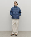 Marithé François Girbaud Classic Logo Denim Down Jacket Dark Blue