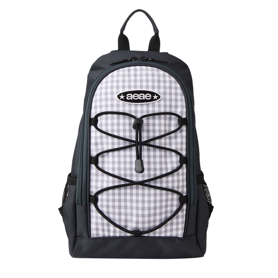 AEAE Mini Backpack in Grey Check Pattern