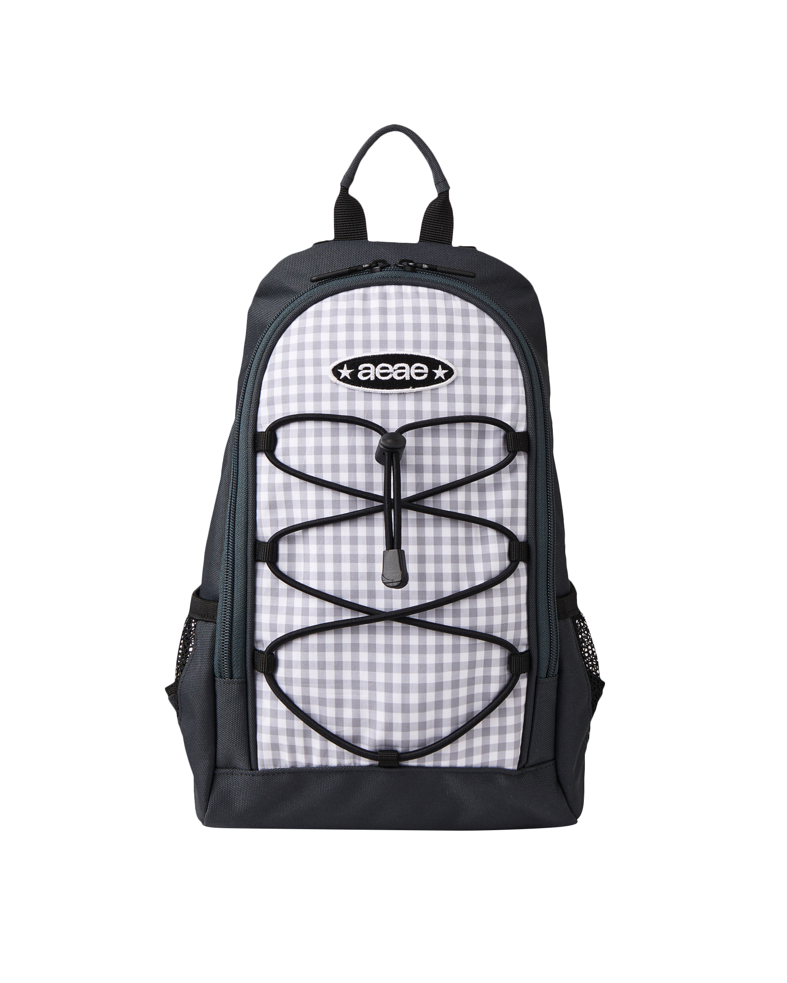 AEAE Mini Backpack in Grey Check Pattern