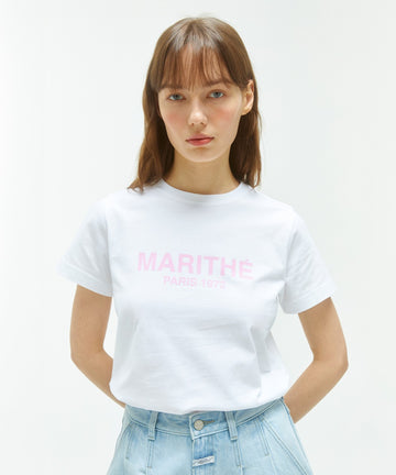 Marithé François Girbaud Women's Regular Logo Tee White/Pink