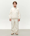 Marithé François Girbaud Kids Classic Logo Fleece Anorak in Ivory