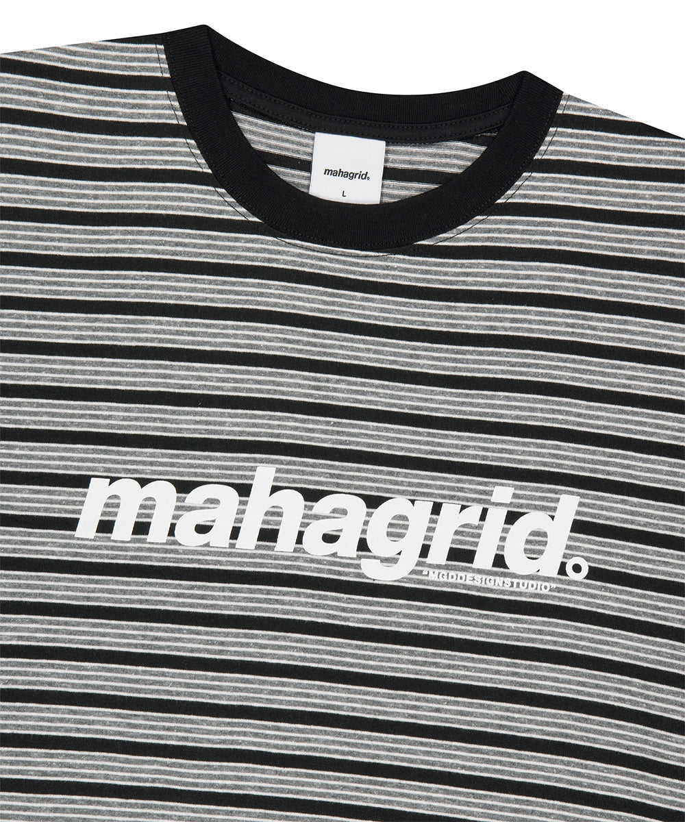 Mahagrid Stripe Basic Logo Tee