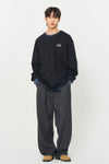 General Idea MAN One-Tuck Wide Fleece Slacks [CHARCOAL]