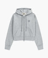 Marithé François Girbaud W BACK CLASSIC LOGO CROP HOODIE ZIPUP heather gray