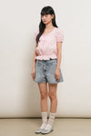 General Idea WOMAN One-Tuck Wide Denim Shorts