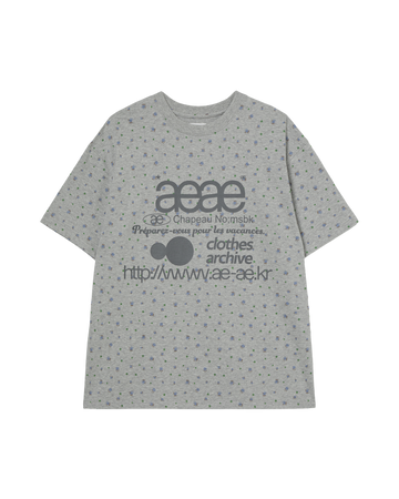 AEAE Web Logo Flower T-Shirt in Melange Grey