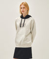 Marithé François Girbaud SHADOW CLASSIC LOGO COLOR BLOCK HOODIE oatmeal