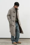 General Idea MAN Herringbone High-Neck Duffle Coat [BEIGE]