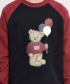 Marithé François Girbaud Kids Balloon Doodle Bear Raglan Sweatshirt Burgundy