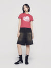 ADLV Woman Metal Symbol Cake Artwork Crop Short Sleeve T-Shirt