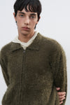 General Idea UNISEX Hairy Zip-Up Collar Cardigan