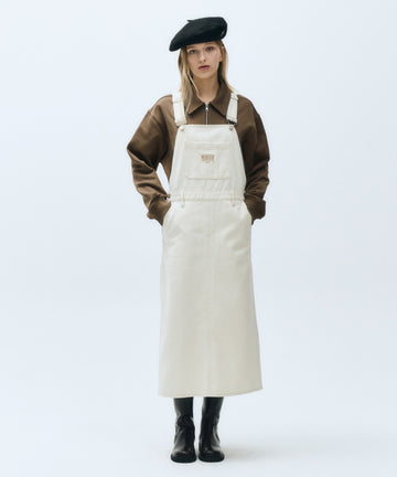 Marithé François Girbaud W Classic Logo Denim Overall Skirt Ecru