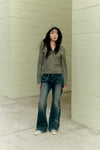 ADLV Woman Laser Logo Denim Flare Pants
