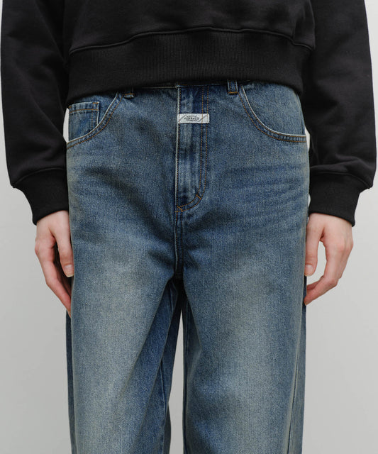 Marithé François Girbaud Women's Vintage Washed Denim Pants Blue