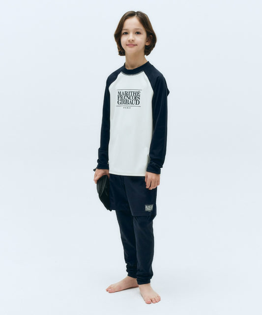 Marithé François Girbaud Kids Classic Logo Rashguard Shorts Set-Up Black