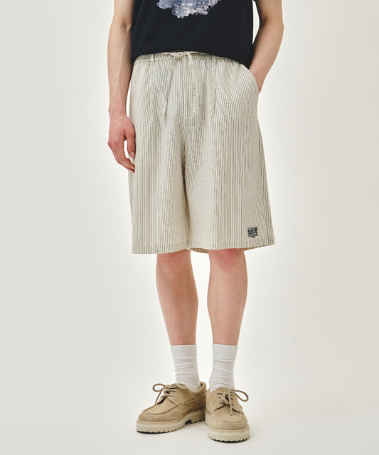 Marithé François Girbaud M EASY HALF PANTS Stripe