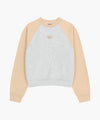 Marithé François Girbaud W BLOCK CLASSIC LOGO RAGLAN CROP SWEATSHIRT charcoal