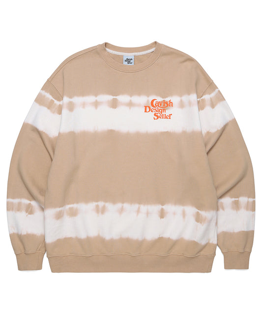Cavish Stripe Dyed Sweatshirt in Beige