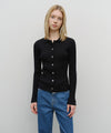 Marithé François Girbaud Women's Slim Fit Collar Cardigan Black
