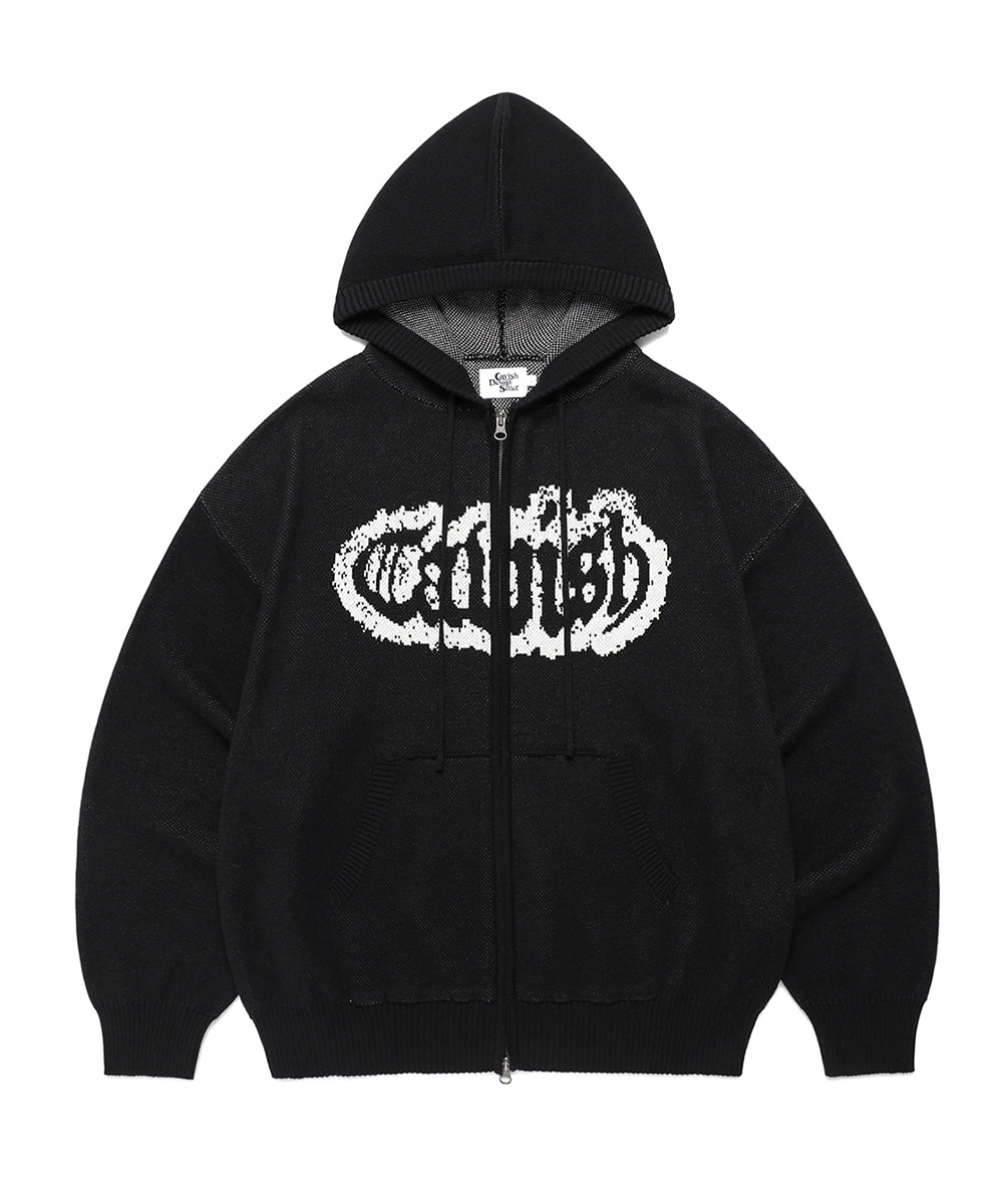 Cavish Rugged Knit Zip Up Hoodie
