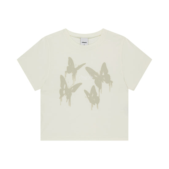 Mahagrid Pigment Butterfly Goth Crop Tee