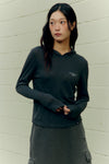 ADLV Woman Slub Hoodie Long Sleeve T-Shirt