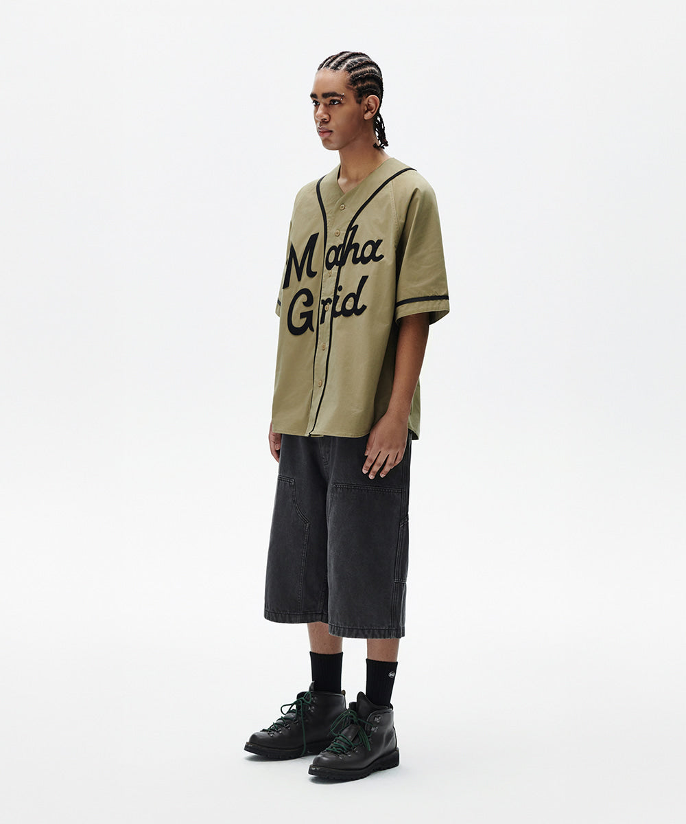 Mahagrid Serif Logo Baseball Shirt