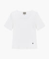 Marithé François Girbaud W SQUARE NECK LACE DETAIL TEE