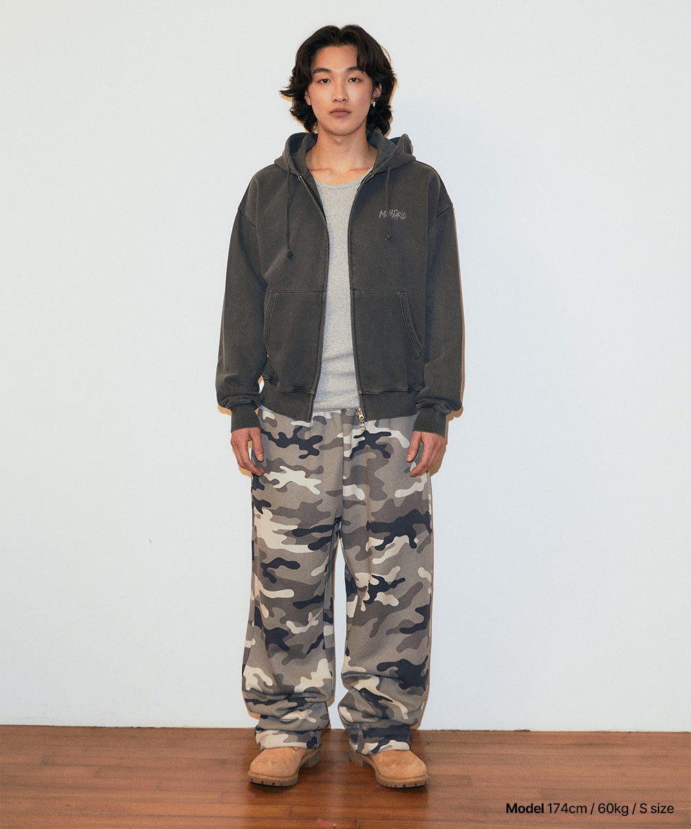 Mahagrid Slash Logo Pigment Zip Up Hoodie