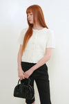 General Idea WOMAN Flower Appliqué Cotton Cardigan
