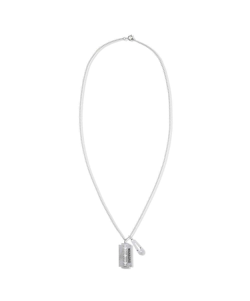 Mahagrid Blade Safety Pin Necklace Silver