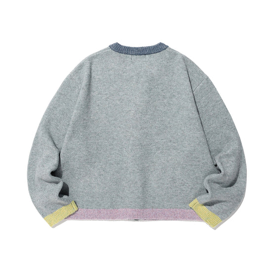 Nice Ghost Club Color Block Knit Cardigan