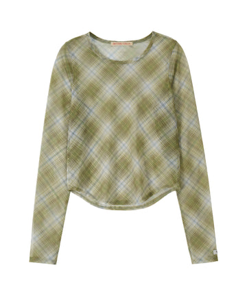 Bitter Cells Check See Through Long Sleeve - Olive