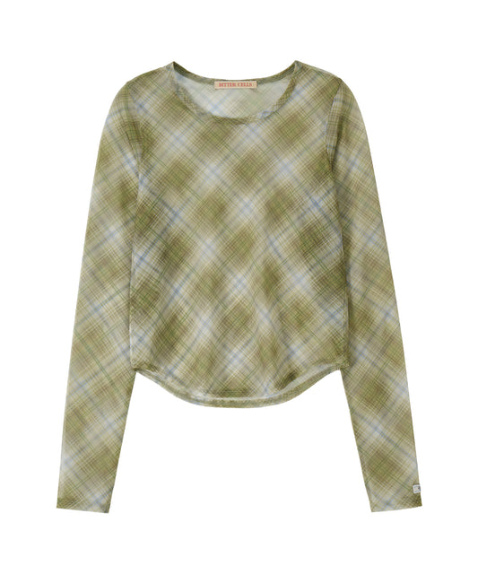 Bitter Cells Check See Through Long Sleeve - Olive