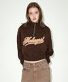 Mahagrid Script Logo Crop Half Zip Up [Brown]
