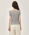 Marithé François Girbaud W SMALL CLASSIC LOGO SLEEVELESS LAYERED SLIM CROP TEE light gray